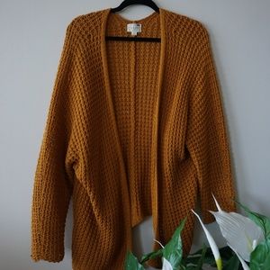LA Hearts Mustard Oversized Knit Cardigan